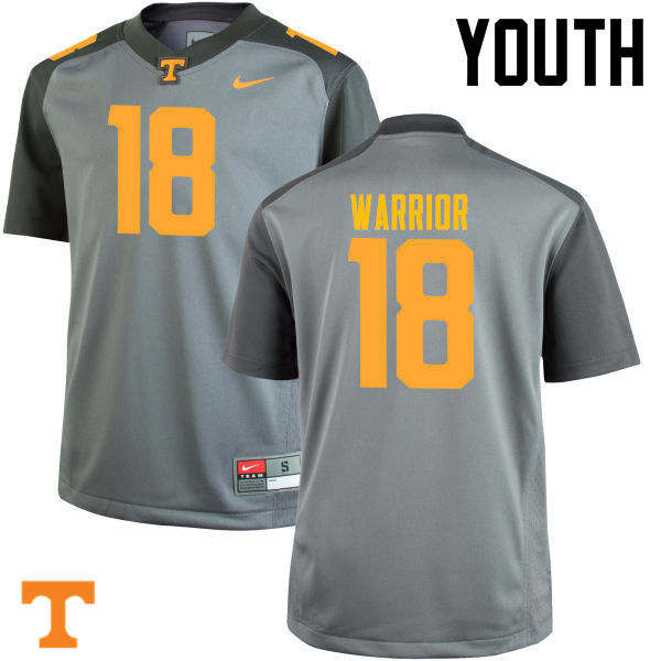 Youth #18 Nigel Warrior Tennessee Volunteers College Football Jerseys-Gray